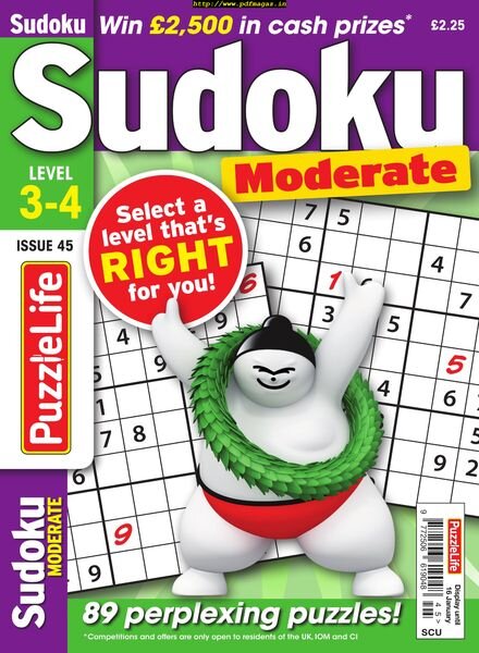 PuzzleLife Sudoku Moderate – December 2019 Cover