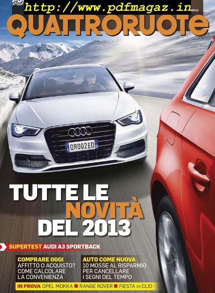 Quattroruote Italia – Gennaio 2013 Cover