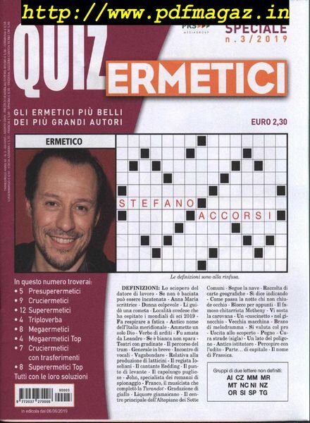 Quiz Ermetici – Giugno-Agosto 2019 Cover