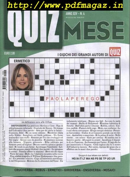 Quiz Mese – Aprile 2019 Cover