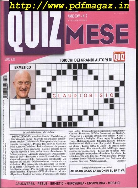 Quiz Mese – Luglio 2019 Cover