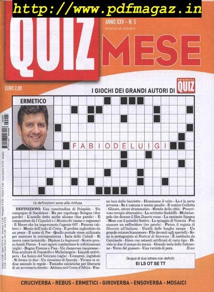 Quiz Mese – Maggio 2019 Cover