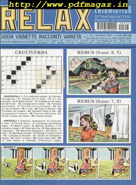 Relax Enigmistico – Agosto 2002 Cover