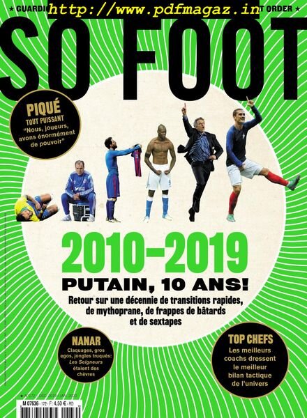 So Foot – decembre 2019 Cover