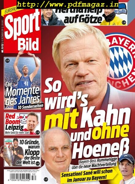 Sport Bild – 18 Dezember 2019 Cover