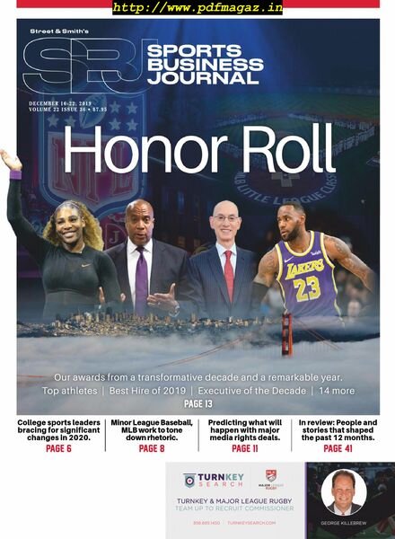 SportsBusiness Journal – 16 December 2019 Cover