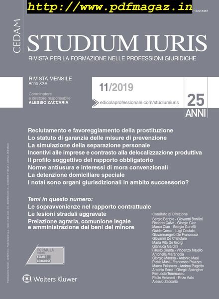 Studium Iuris – Novembre 2019 Cover