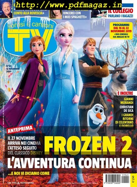 TV Sorrisi e Canzoni – 12 Novembre 2019 Cover