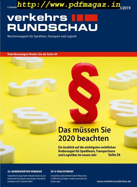 VerkehrsRundschau – 04 Dezember 2019 Cover