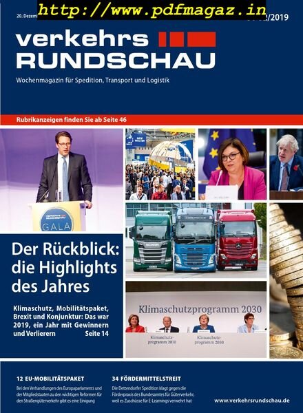 VerkehrsRundschau – 17 Dezember 2019 Cover