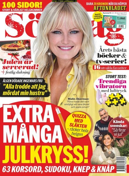 Aftonbladet SOndag – 22 december 2019 Cover