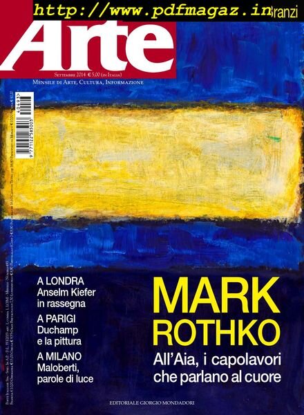 Arte – Settembre 2014 Cover