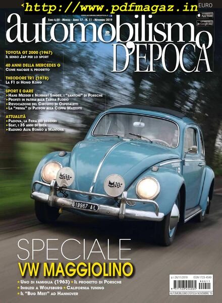 Automobilismo d’Epoca – Novembre 2019 Cover