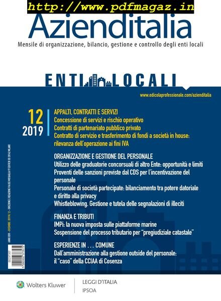 Azienditalia – Dicembre 2019 Cover
