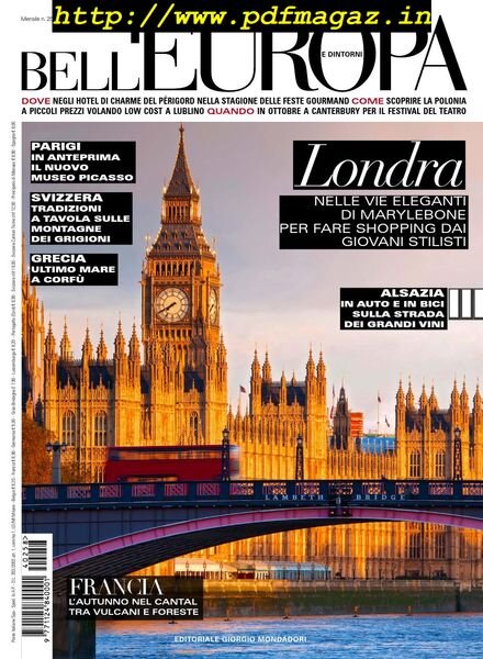 Bell’Europa – Ottobre 2014 Cover