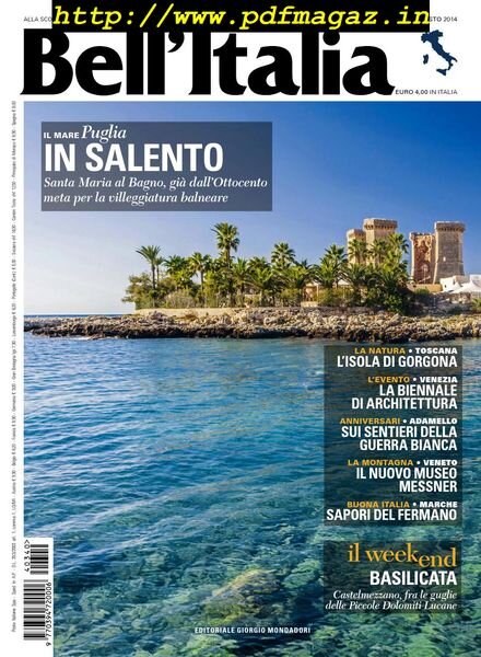 Bell’Italia – Agosto 2014 Cover