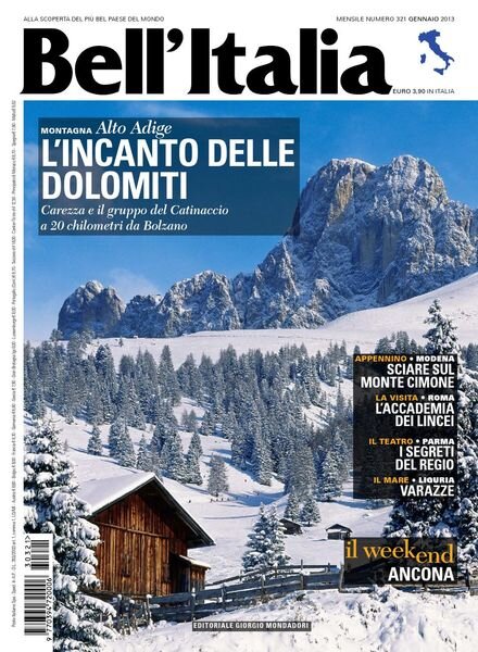 Bell’Italia – Gennaio 2013 Cover