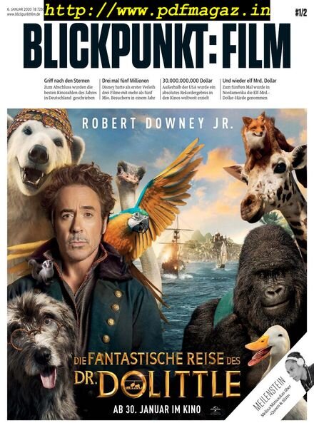 Blickpunkt Film – 6 Januar 2020 Cover