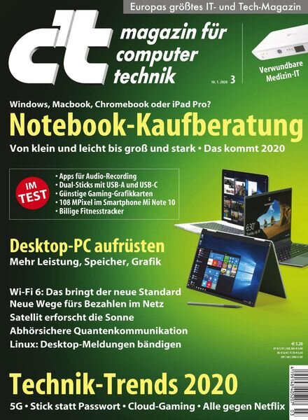 c’t Magazin – 18 Januar 2020 Cover