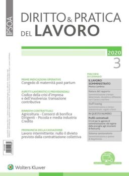 Diritto e Pratica del Lavoro – 18 Gennaio 2020