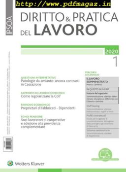 Diritto e Pratica del Lavoro – Gennaio 2020