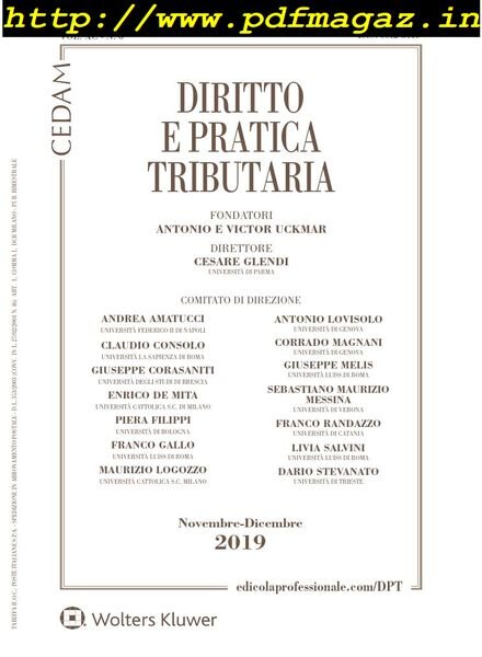 Diritto e Pratica Tributaria – Novembre-Dicembre 2019 Cover