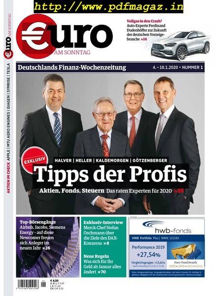 Euro am Sonntag – 04 Januar 2020 Cover