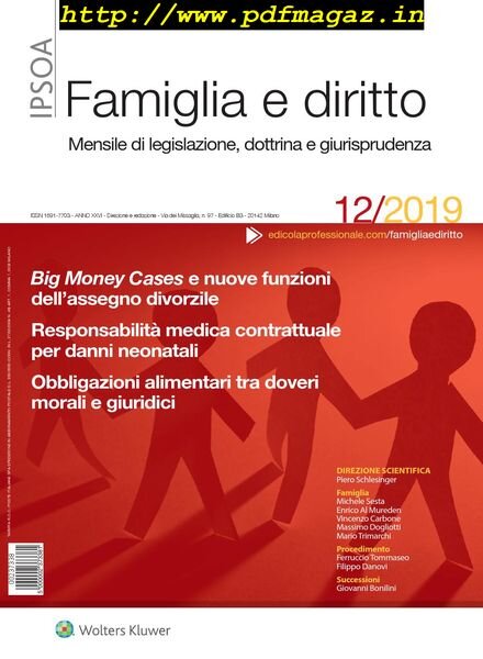 Famiglia e Diritto – Dicembre 2019 Cover