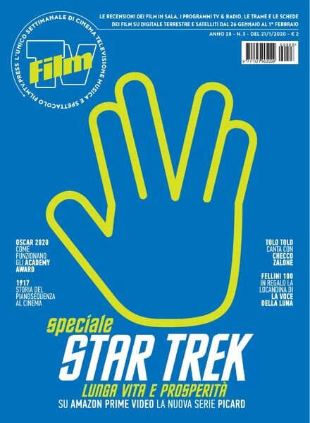 FilmTv – 21 Gennaio 2020 Cover