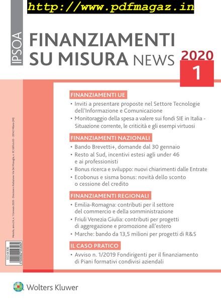 Finanziamenti su misura news – Gennaio 2020 Cover
