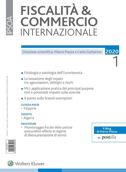 Fiscalita & Commercio Internazionale – Gennaio 2020 Cover