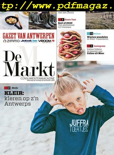 Gazet van Antwerpen De Markt – 28 december 2019 Cover