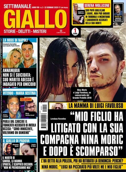 Giallo – 22 Gennaio 2020 Cover