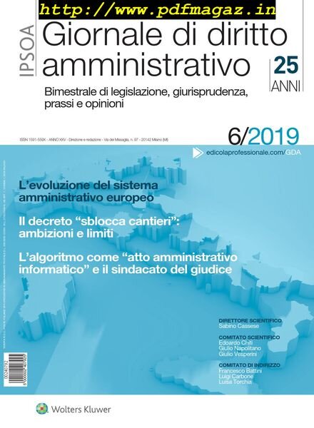 Giornale di diritto amministrativo – Dicembre 2019 Cover
