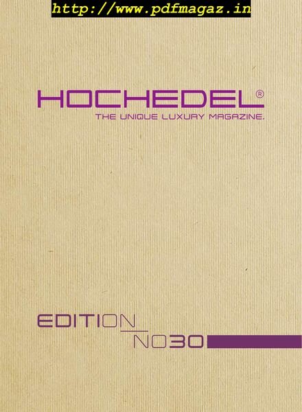 Hochedel – N 30, 2019 Cover