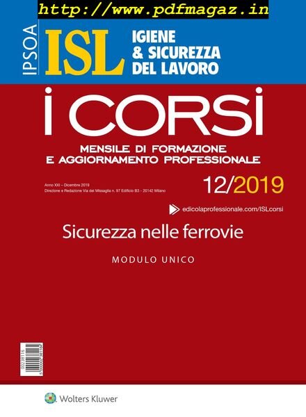 Igiene & Sicurezza del Lavoro Corsi – Dicembre 2019 Cover