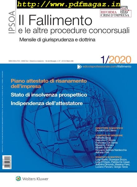 Il Fallimento – Gennaio 2020 Cover