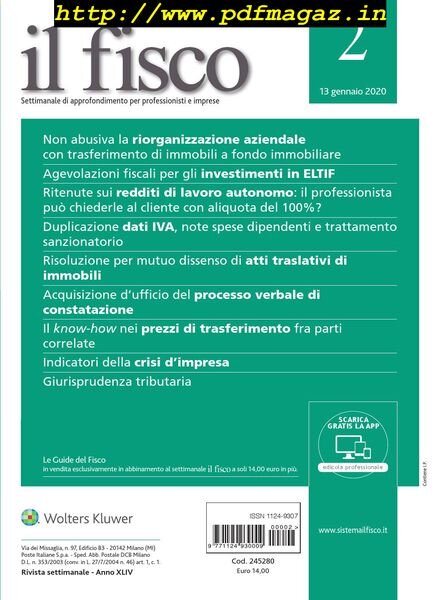 il fisco – 13 Gennaio 2020 Cover