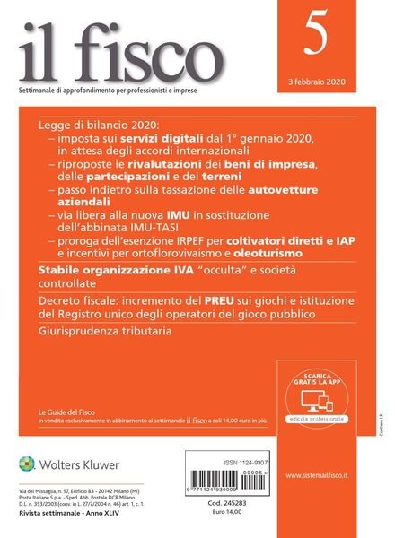 il fisco – 3 Febbraio 2020 Cover