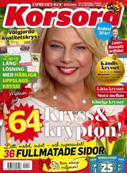 Korsord – 16 december 2019