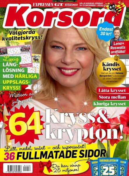 Korsord – 16 december 2019 Cover