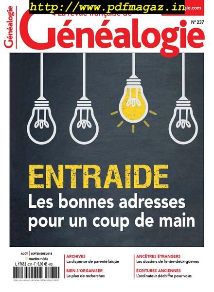 La Revue Francaise de Genealogie – Aout-Septembre 2018 Cover