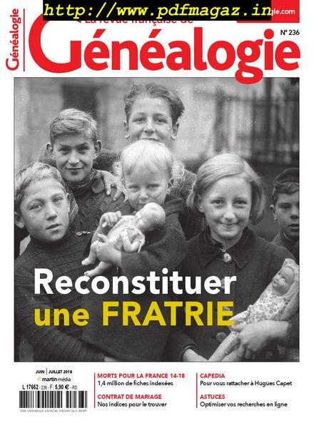 La Revue francaise de Genealogie – Juin-Juillet 2018 Cover