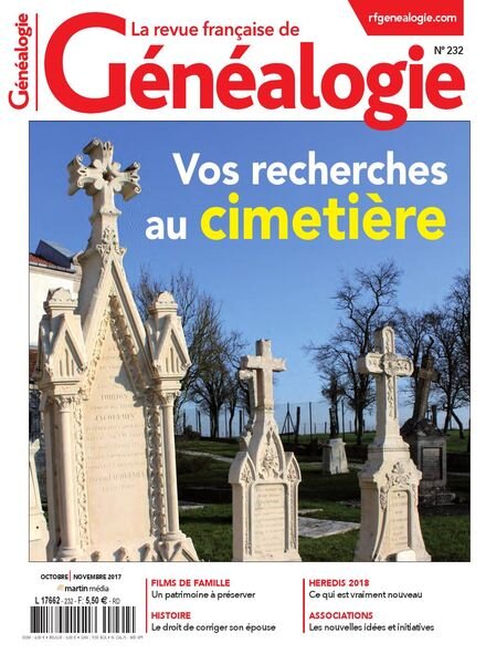 La Revue Francaise de Genealogie – Octobre-Novembre 2017 Cover