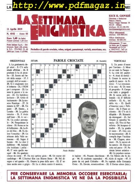La Settimana Enigmistica – 11 Aprile 2019 Cover