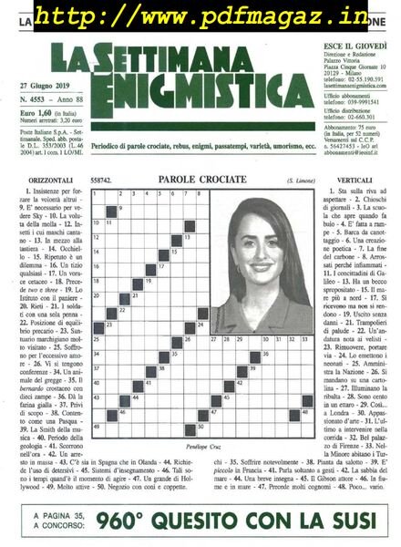 La Settimana Enigmistica – 27 Giugno 2019 Cover
