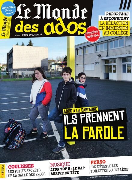 Le Monde des Ados – 22 janvier 2020 Cover
