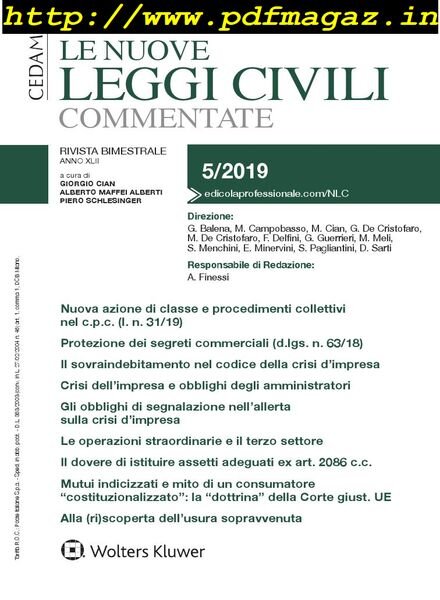 Le Nuove Leggi Civili Commentate – Settembre 2019 Cover