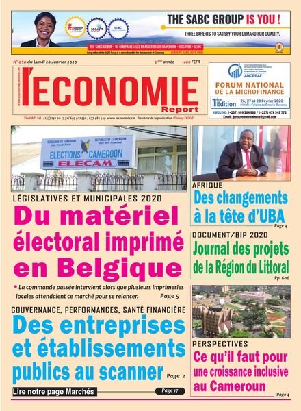 L’Economie International – 20 janvier 2020 Cover