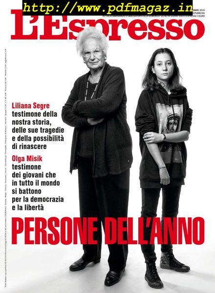 L’Espresso – 15 dicembre 2019 Cover